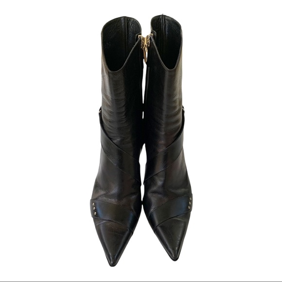 BALDAN Boot Pointed Toe Leather Ankle Bootie 37.5 (US 7) - Picture 5 of 14